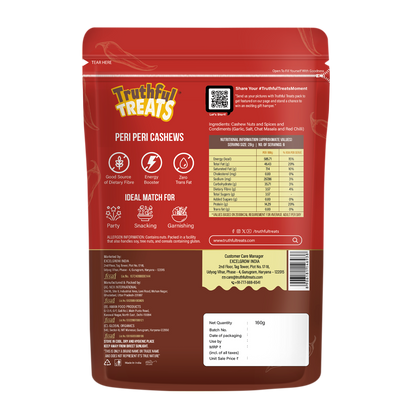 Peri Peri Cashews Nutrition Label – Truthful Treats