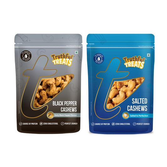 Premium Black Pepper Cashews – lightly spiced and salted cashew pack 320gm