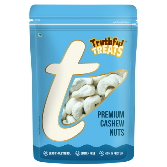 Cashew Nuts 500gm – angled pack shot with Truthful Treats branding